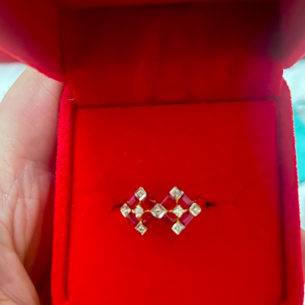 Ruby And Diamond Ring In Real Gold - image 1